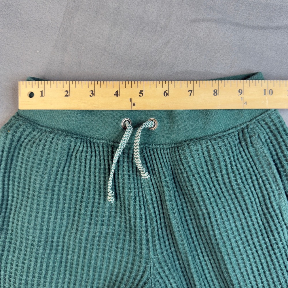 Cat & Jack Boys Teal Green Waffle Knit Joggers Size S 6/7 Thermal Pants - Picture 4 of 7